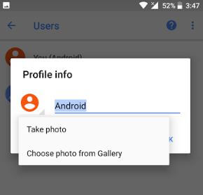Mainīt lietotāja konta profila attēlu Android Oreo
