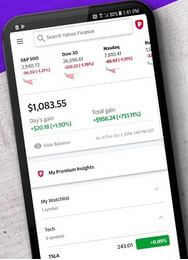 Yahoo finanšu lietotne Android ierīcēm