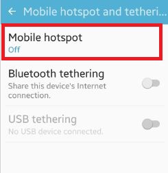 noklikšķināt uz mobilās hotspot-on-android-konfektes ierīces