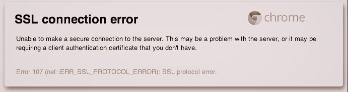 SSL savienojuma kļūda Google Chrome pārlūks: kā novērst
