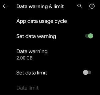 Kā iestatīt mobilo datu ierobežojumu pakalpojumos Google Pixel un Pixel XL